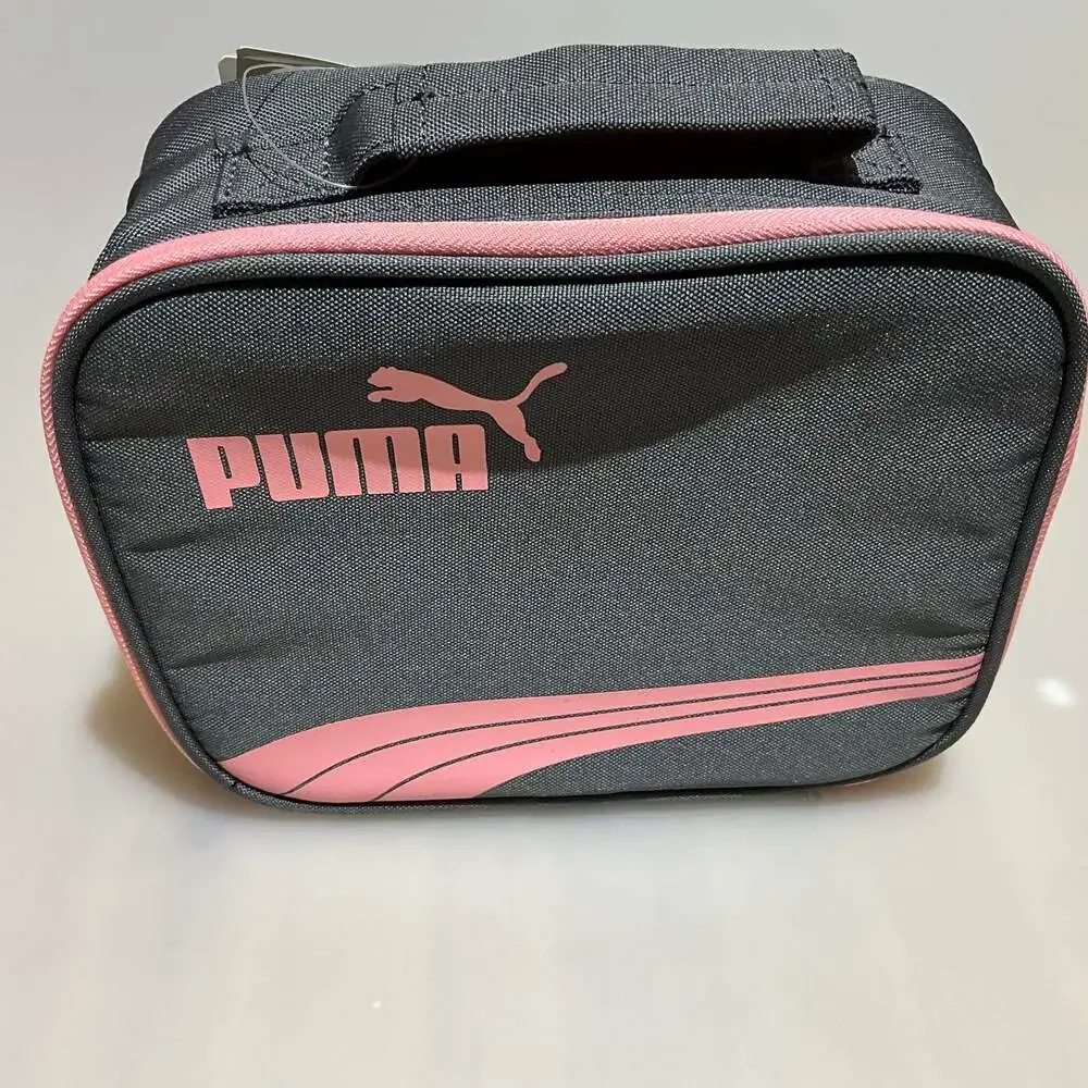 PUMA Insulated Lunch Box, Dark Gray & Pink, Brand New with Tags - Picture 1 of 9